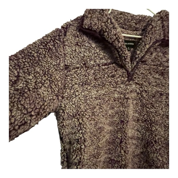 Zenana Outfitters Womens XL Quarter Zip Maroon Sherpa Fleece Sweater SOFT - Picture 3 of 8